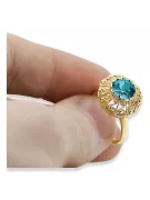 Anillo Joyería vintage Aguamarina Oro amarillo de 14 quilates vrc059y